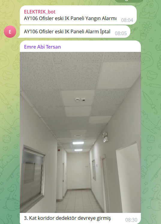 Yangın alarm müdahale bildirimi